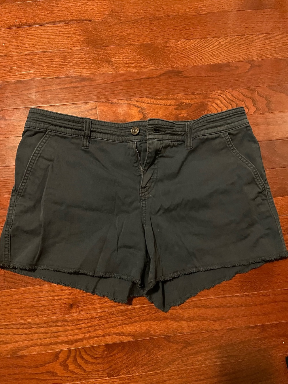 Prana Black High-Rise Frayed Hem Shorts